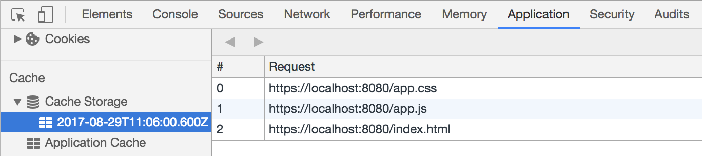 图3.12.2 查看当前页面的 Cache Storage
