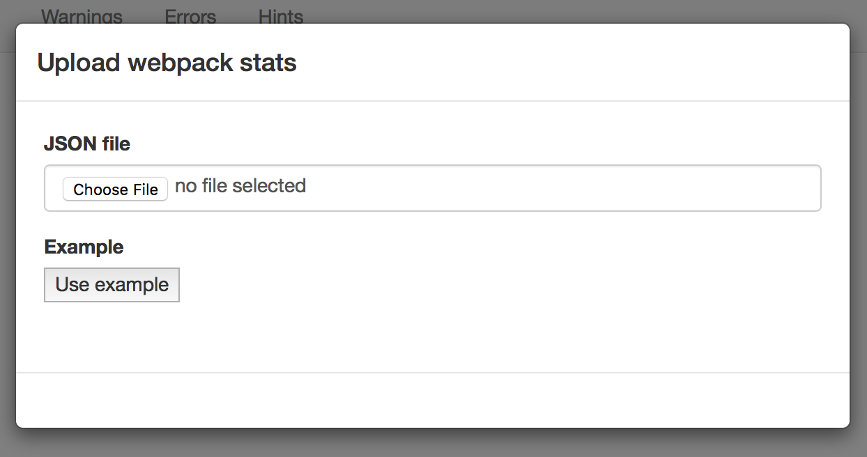 图 4-15-1 Webpack Analyse 上传文件弹窗